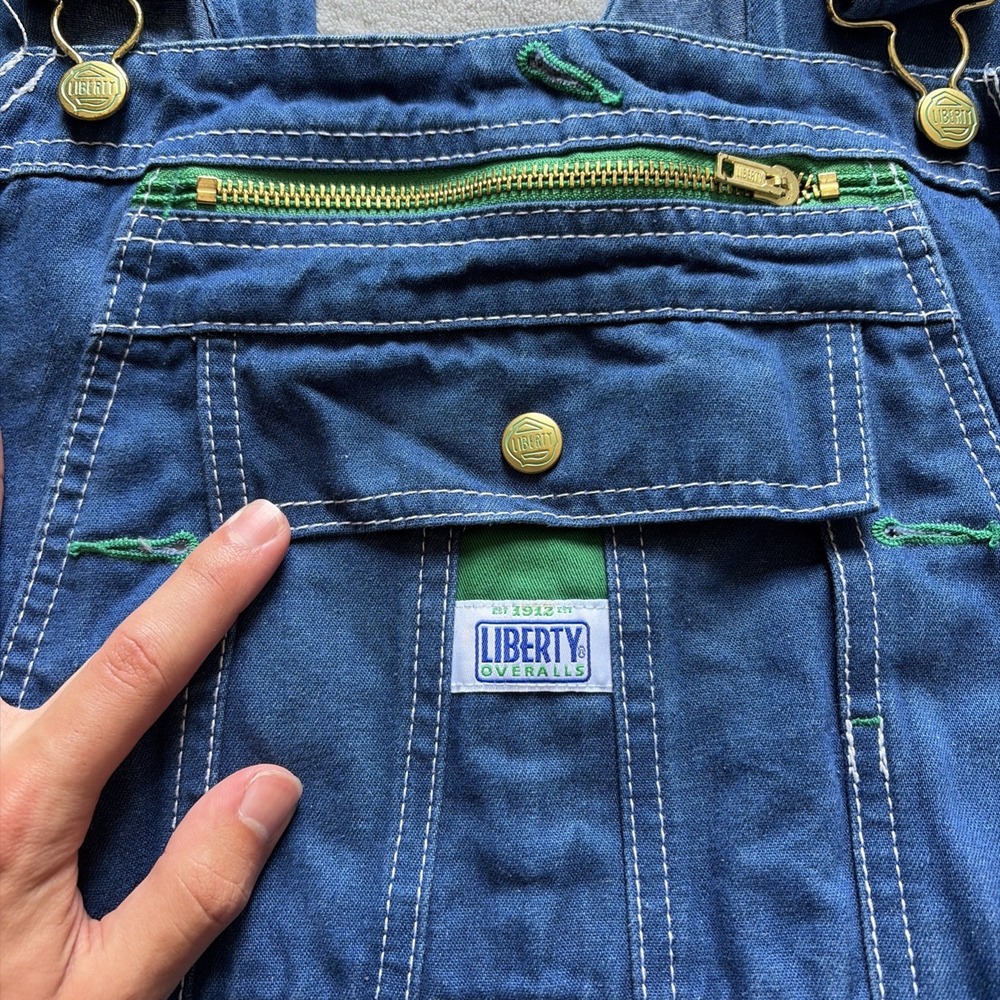 Vintage Liberty Overalls Men's 50x30 Blue Denim Bib Dungarees Workwear Cotton - Picture 2 of 7